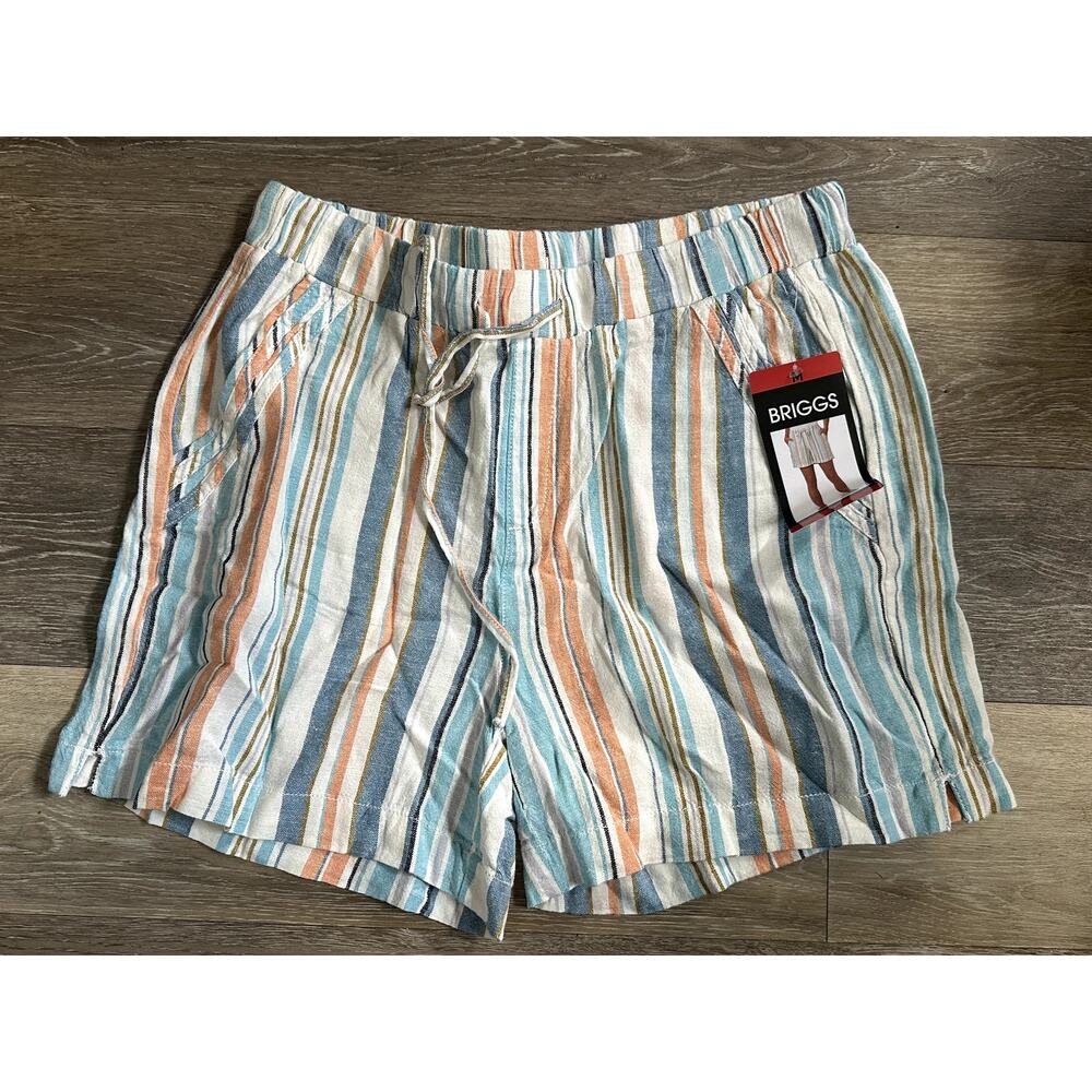 Briggs Women's Pull On Shorts Blue Orange White Medium